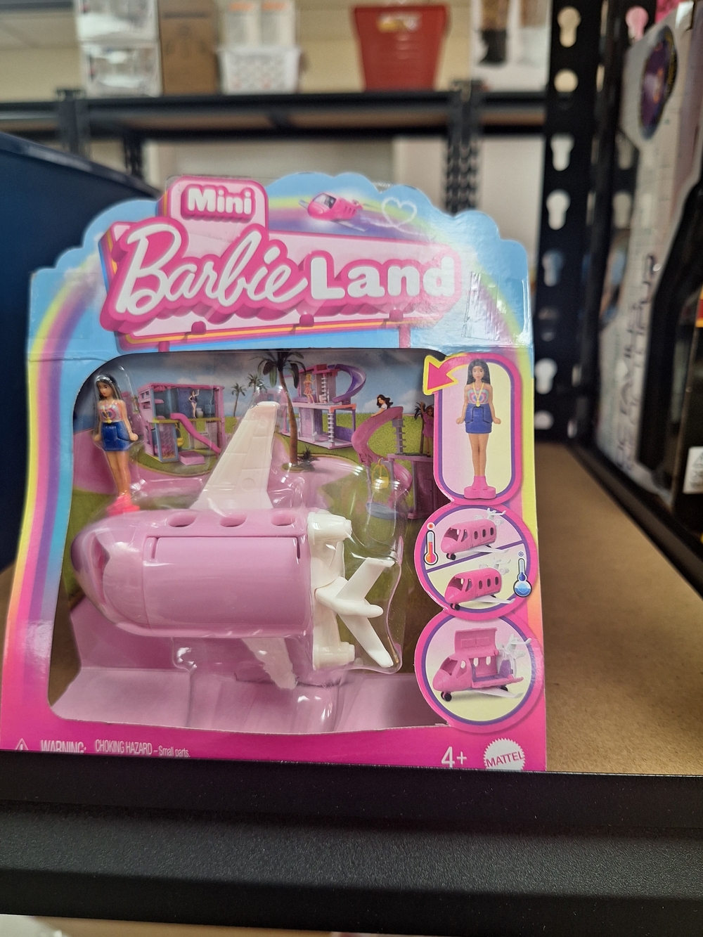 Mattel Mini Barbie Land Pink and White Toy Airplane Playset